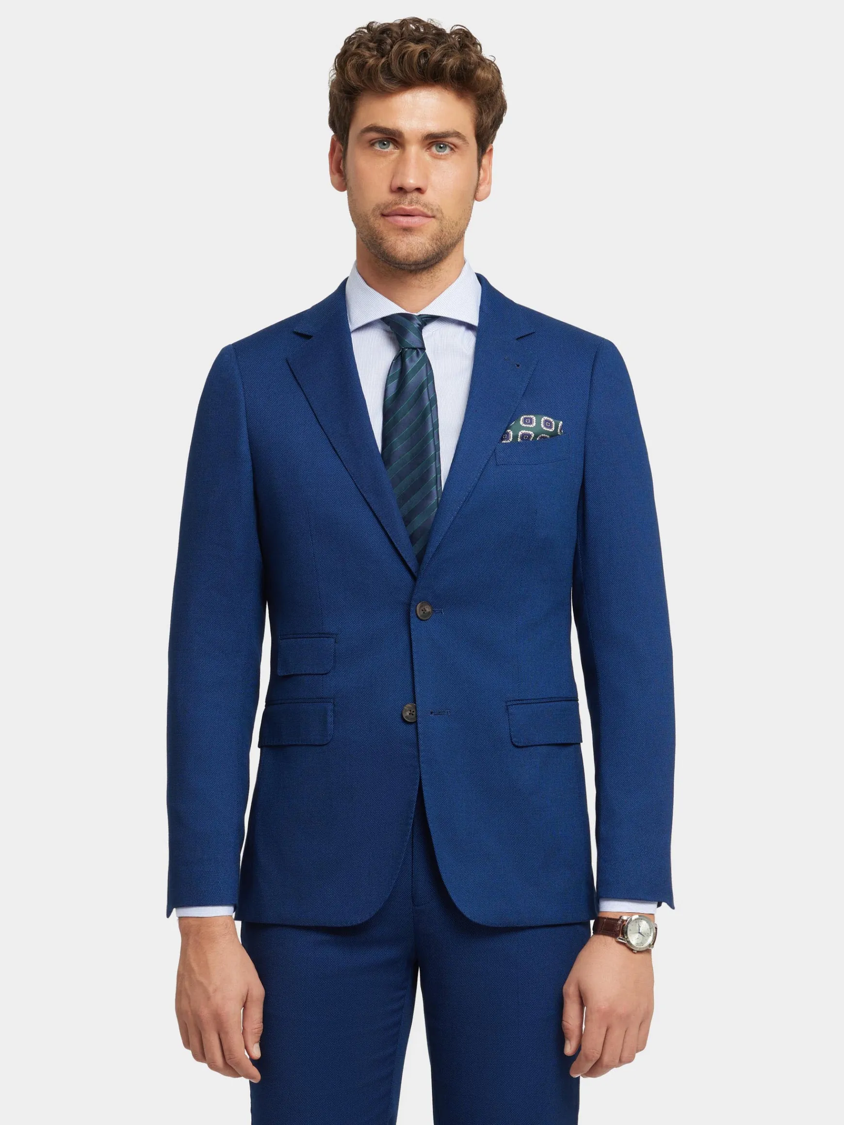Alvaro Moreno Trajes|Trajes|AMERICANA BIRDEYE Azul