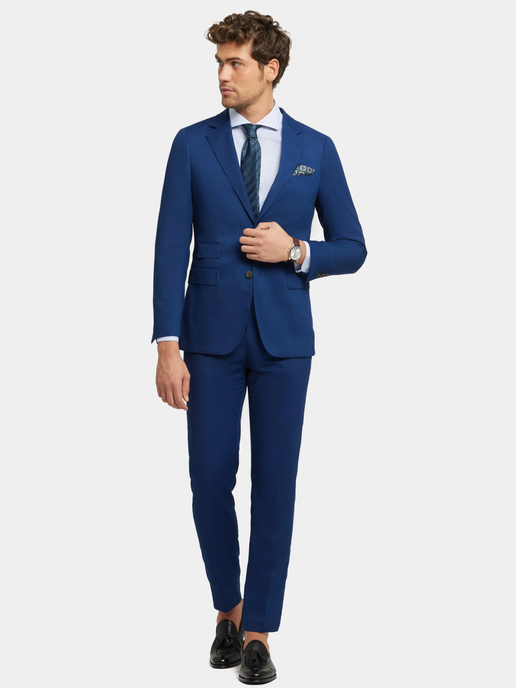 Alvaro Moreno Trajes|Trajes|AMERICANA BIRDEYE Azul