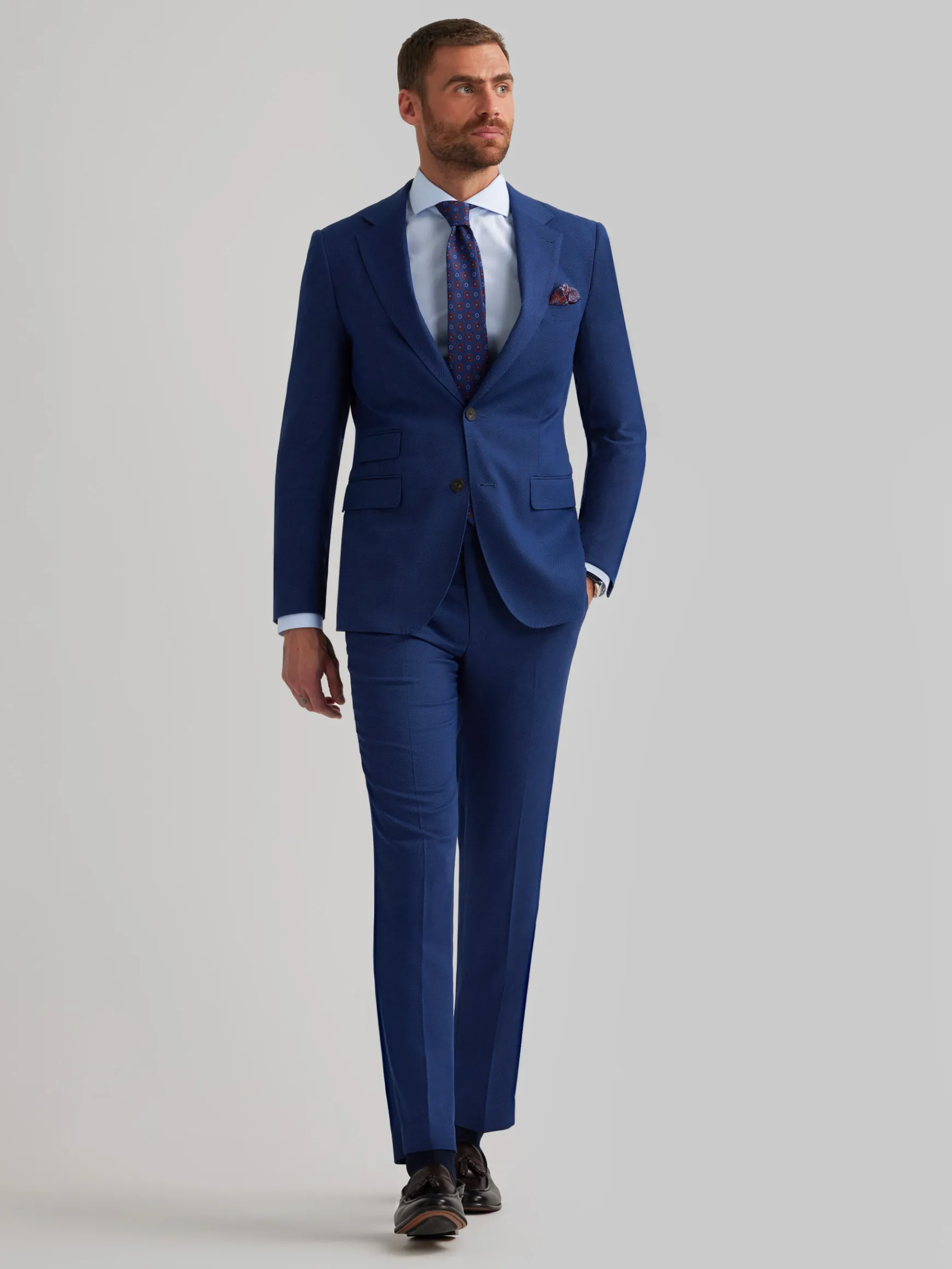 Alvaro Moreno Trajes|Trajes|AMERICANA BIRDEYE Azul