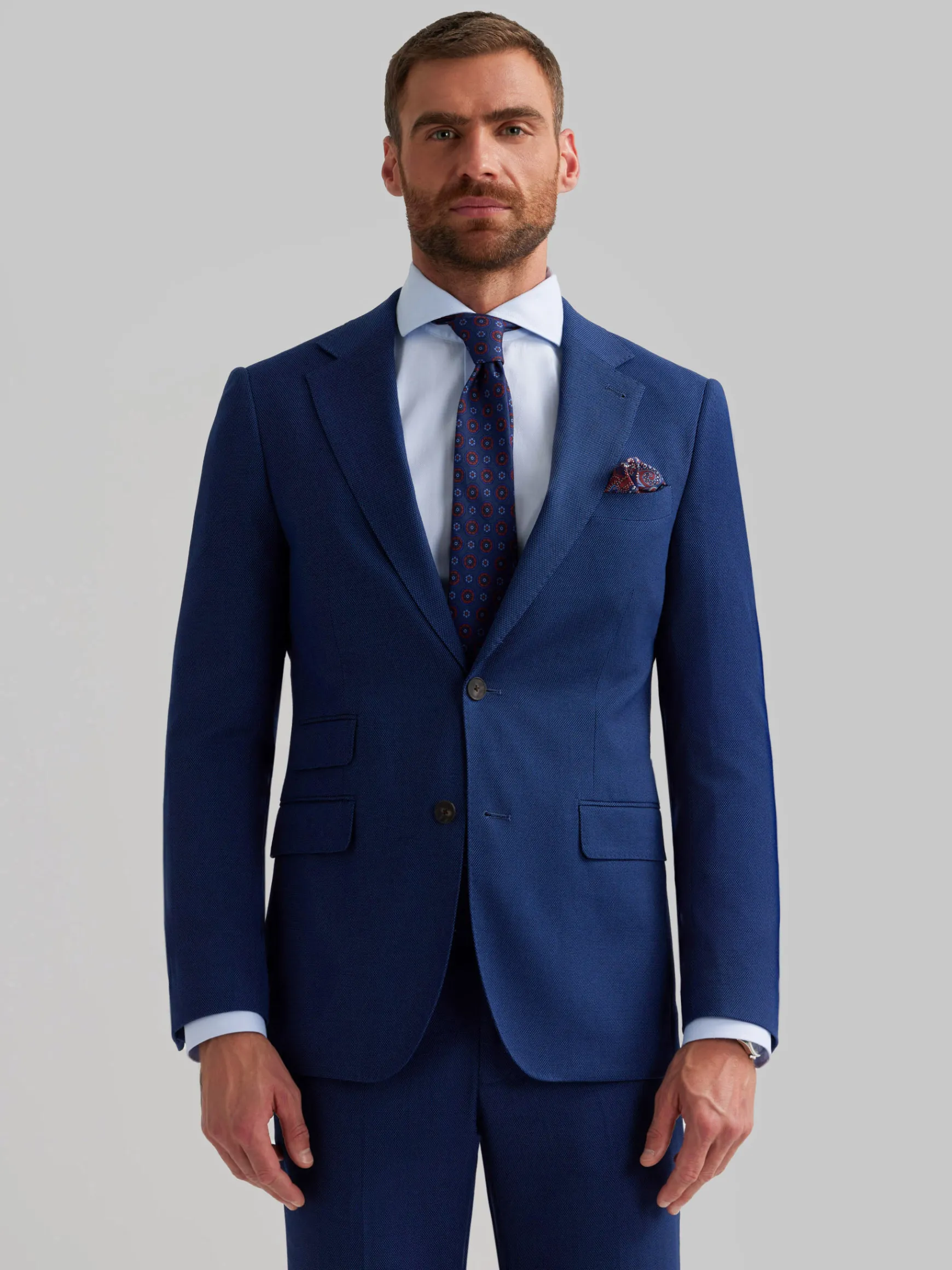 Alvaro Moreno Trajes|Trajes|AMERICANA BIRDEYE Azul