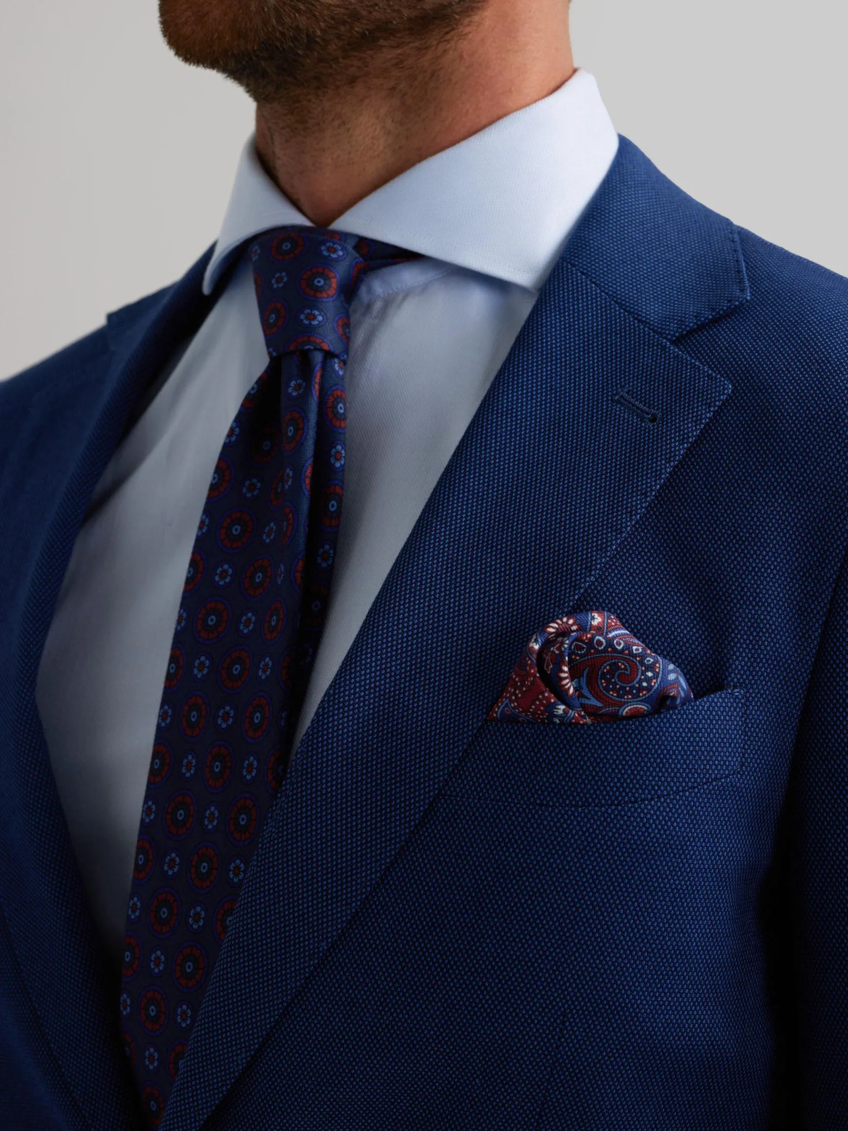 Alvaro Moreno Trajes|Trajes|AMERICANA BIRDEYE Azul