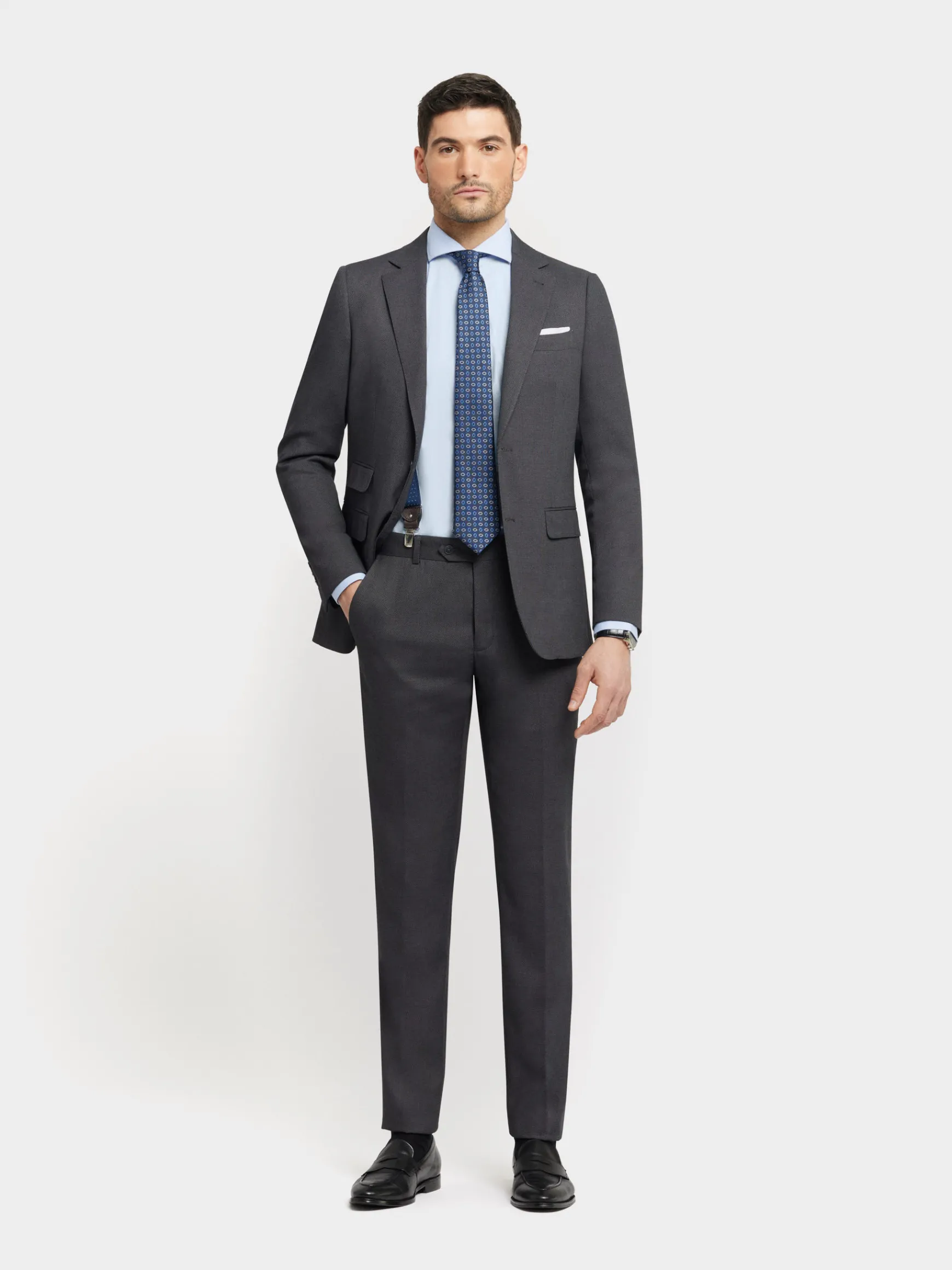 Alvaro Moreno Trajes|Trajes|AMERICANA BIRDEYE Gris