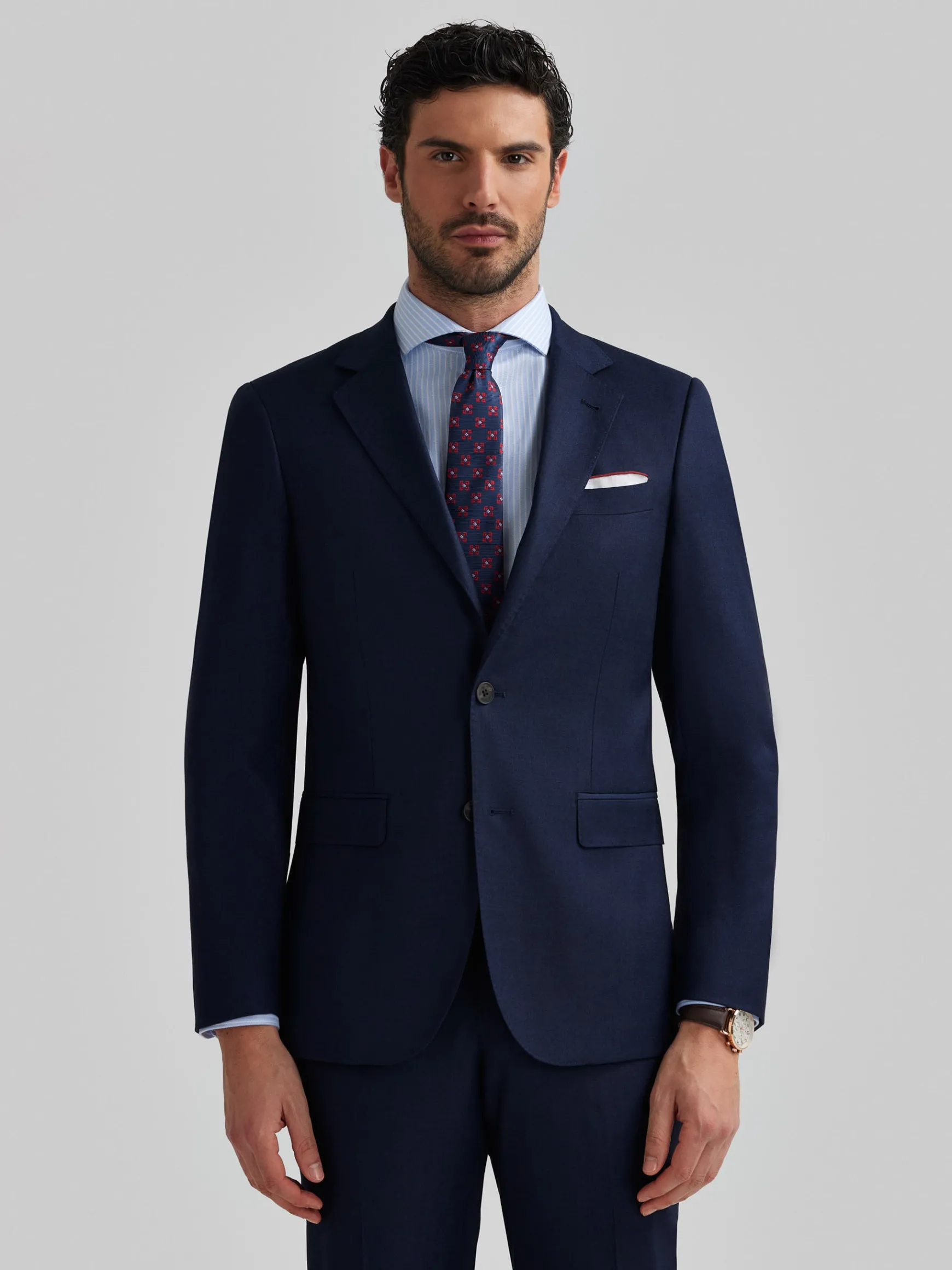 Alvaro Moreno Trajes|Trajes|AMERICANA FIL A FIL Azul Marino