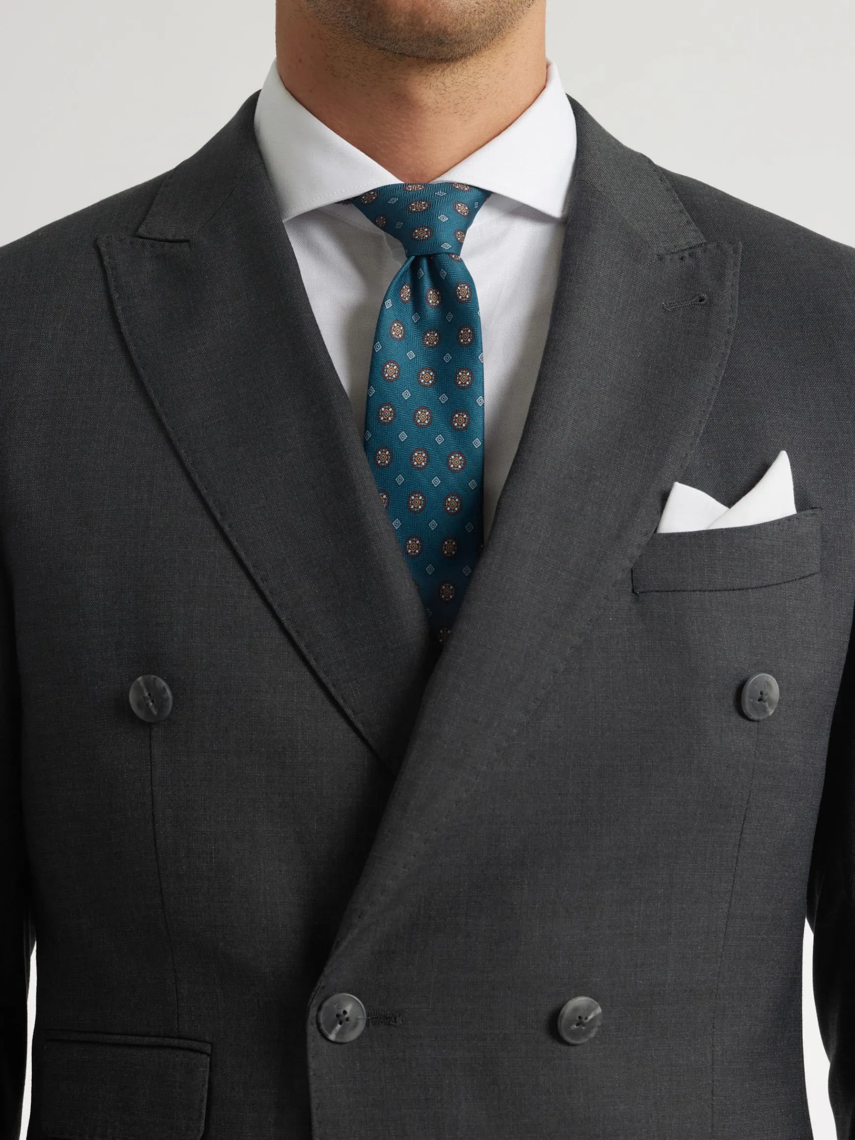Alvaro Moreno Trajes|Trajes|AMERICANA FIL A FIL CRUZADO Gris
