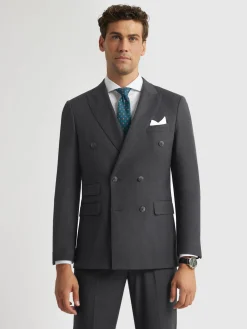 Alvaro Moreno Trajes|Trajes|AMERICANA FIL A FIL CRUZADO Gris