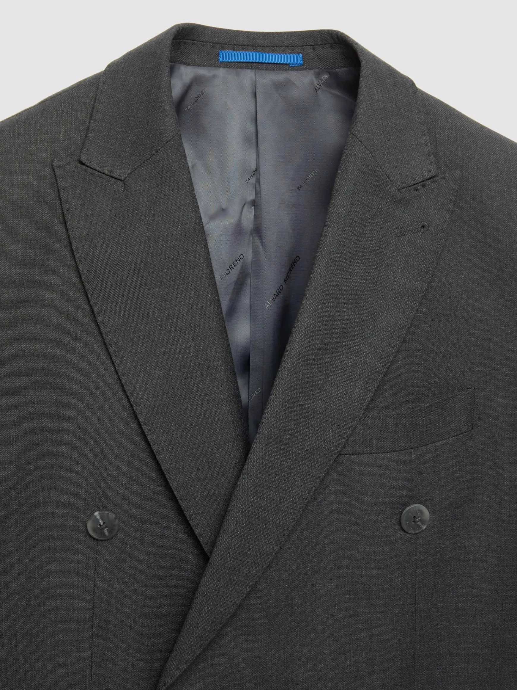 Alvaro Moreno Trajes|Trajes|AMERICANA FIL A FIL CRUZADO Gris