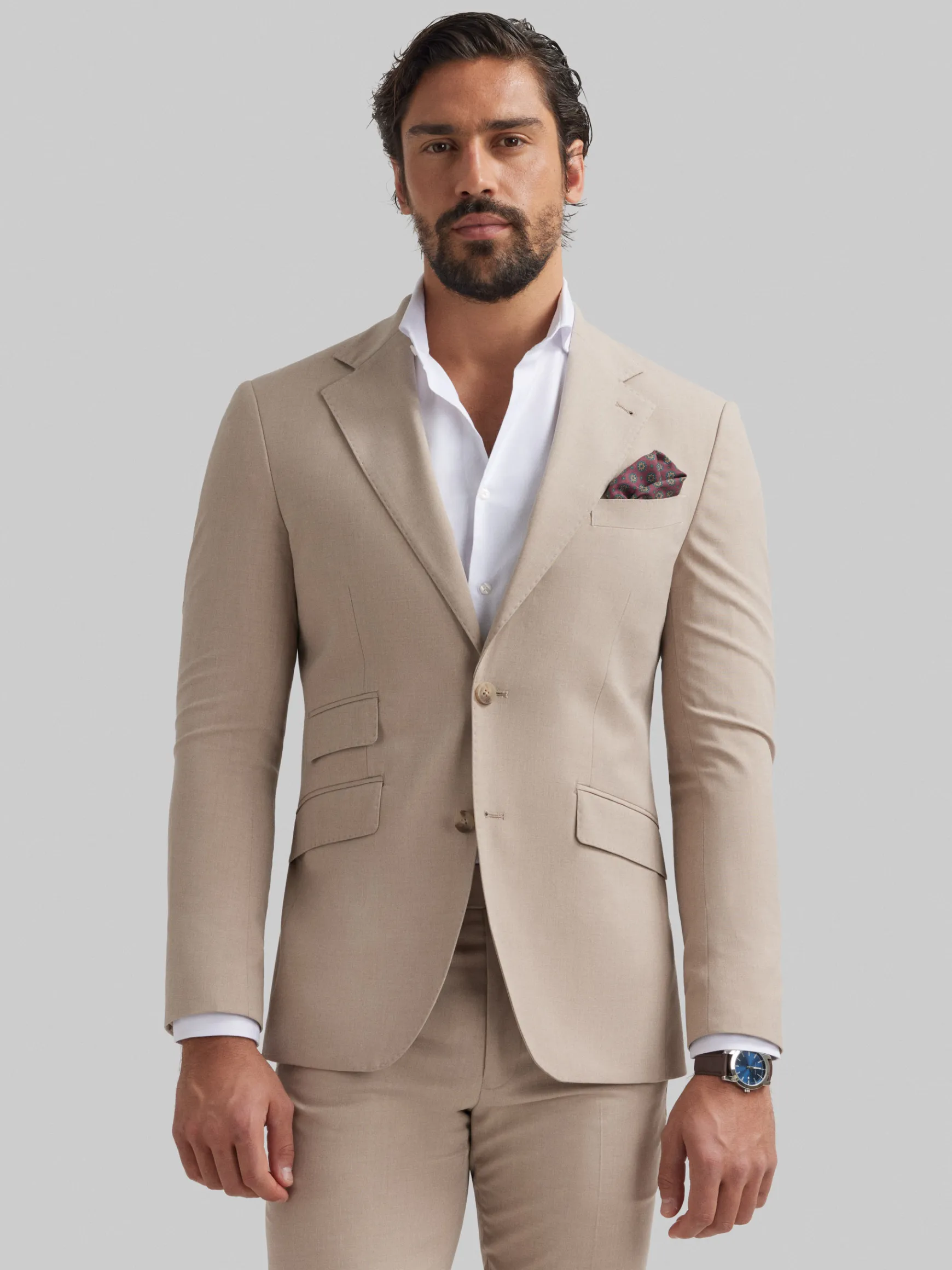 Alvaro Moreno Trajes|Trajes|AMERICANA NAPOLI Beige