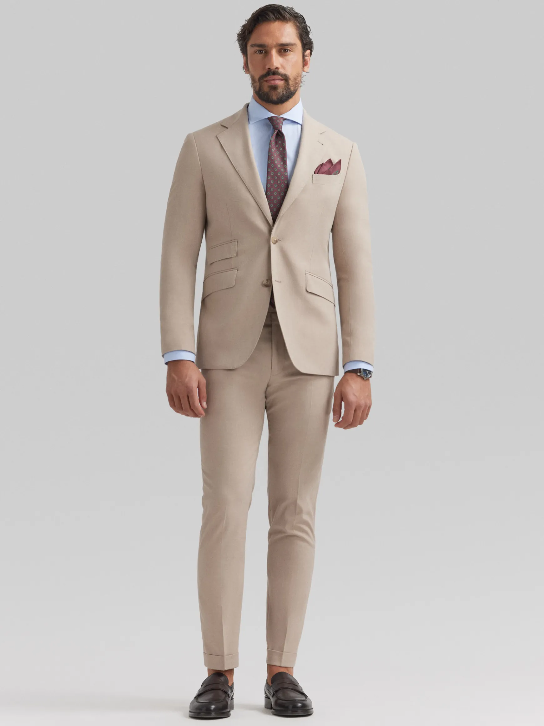 Alvaro Moreno Trajes|Trajes|AMERICANA NAPOLI Beige