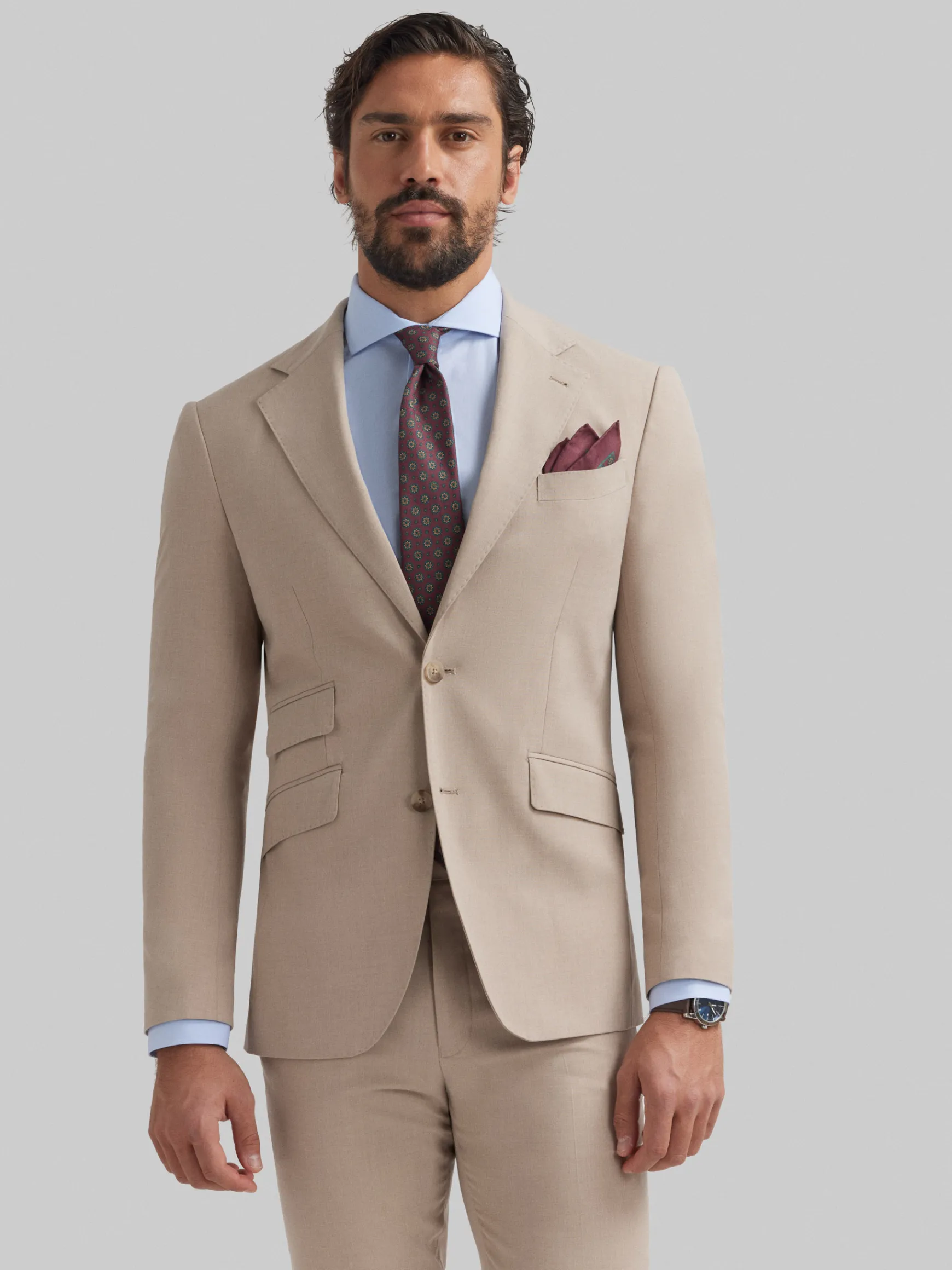 Alvaro Moreno Trajes|Trajes|AMERICANA NAPOLI Beige