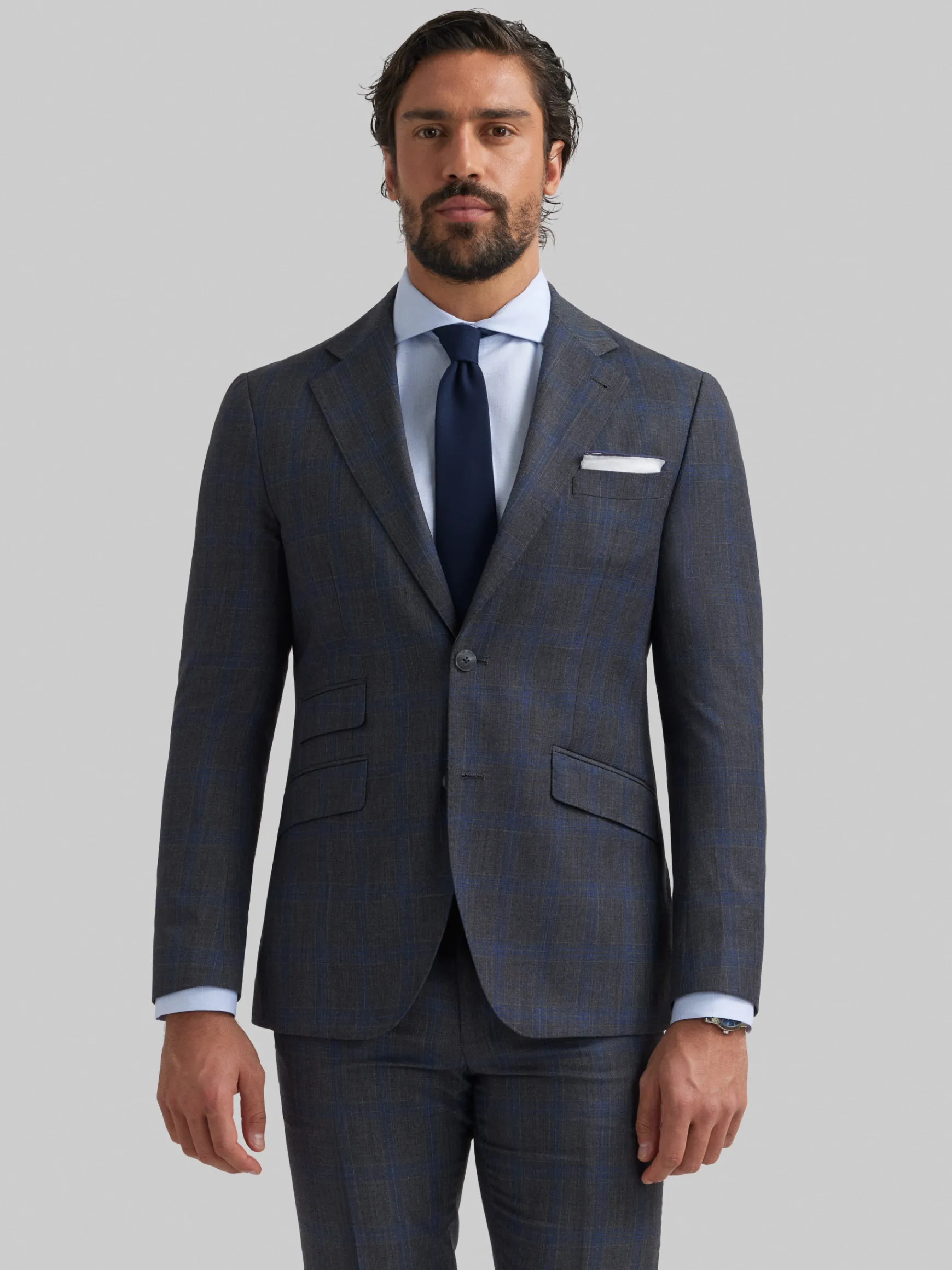 Alvaro Moreno Trajes|Trajes|AMERICANA NAPOLI GALES Gris