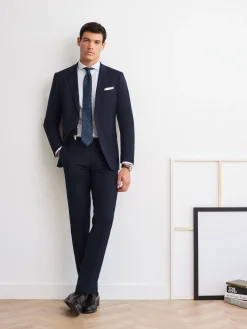 Alvaro Moreno Trajes|Trajes|AMERICANA TWILL Azul Marino