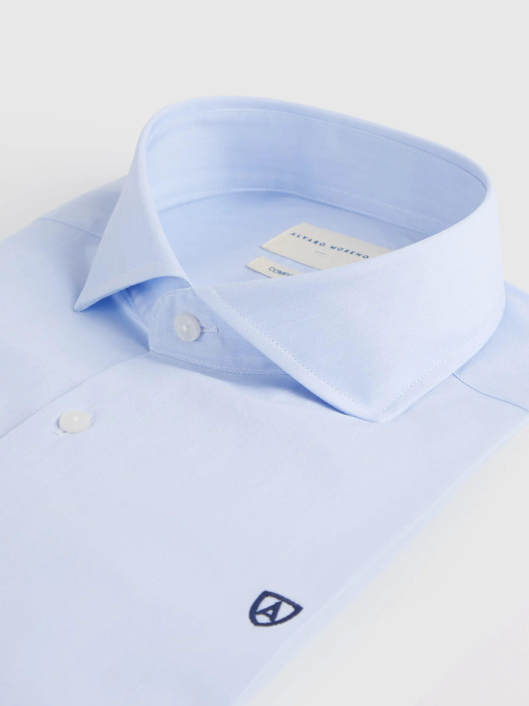 Alvaro Moreno Camisas Vestir|Camisas Vestir|CAMISA COMFORT FIL A FIL Celeste