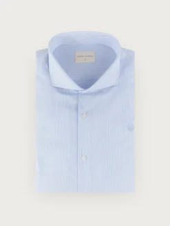 Alvaro Moreno Camisas Vestir|Camisas Vestir|CAMISA COMFORT MICRO RAYAS Celeste