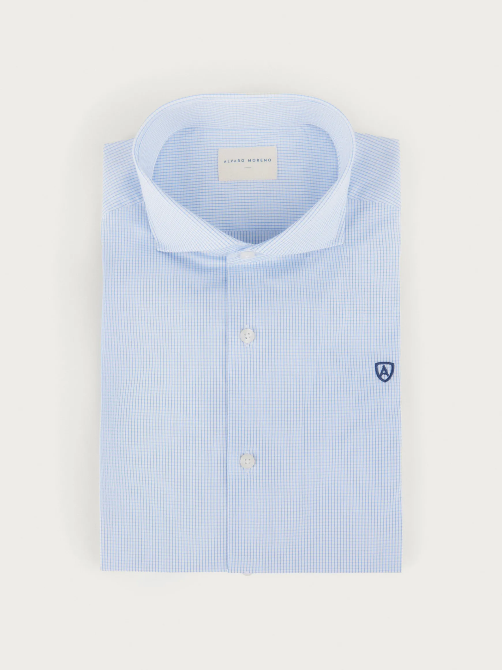 Alvaro Moreno Camisas Vestir|Camisas Vestir|CAMISA COMFORT MICROCUADRO Celeste