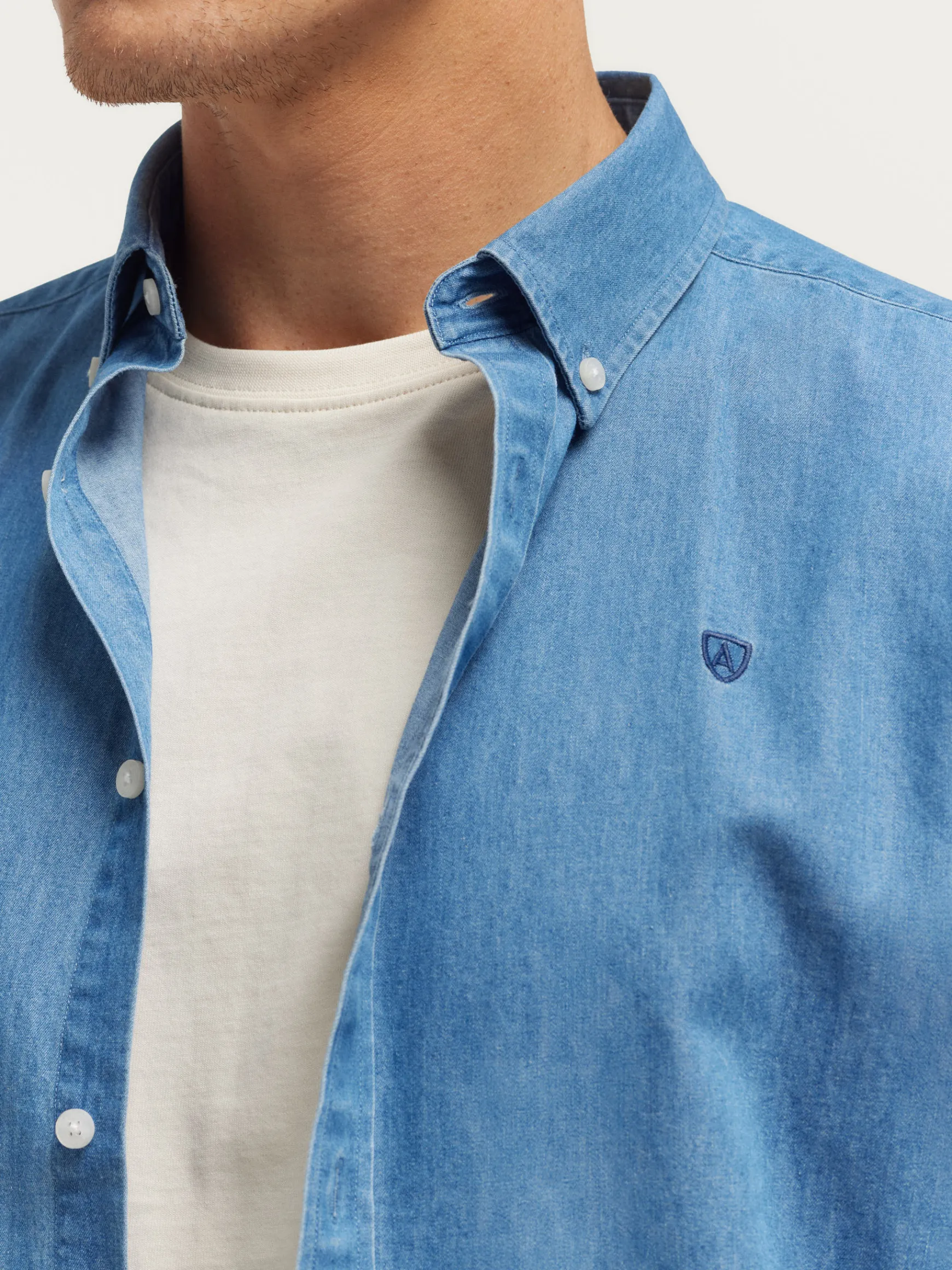 Alvaro Moreno Casual|CAMISA DENIM B.DOWN Azul