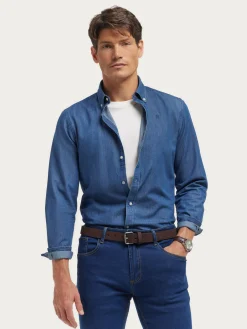 Alvaro Moreno Casual|CAMISA DENIM B.DOWN Azul Marino