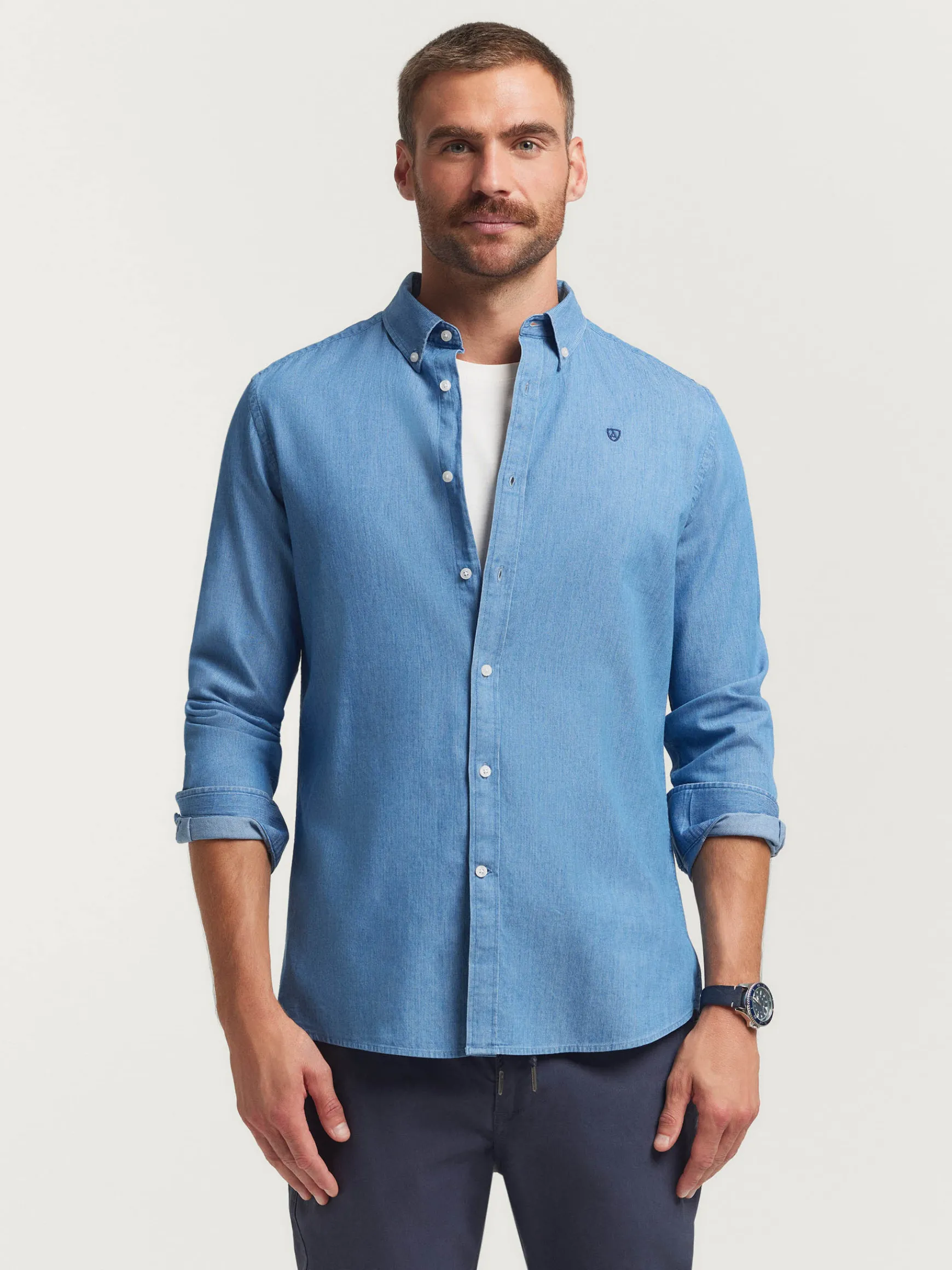 Alvaro Moreno Casual|CAMISA DENIM CANUTILLO Azul