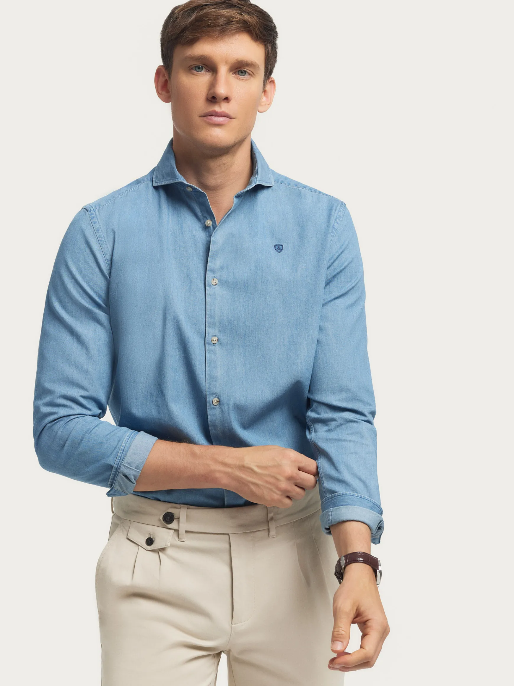 Alvaro Moreno Casual|CAMISA DENIM JACK Azul