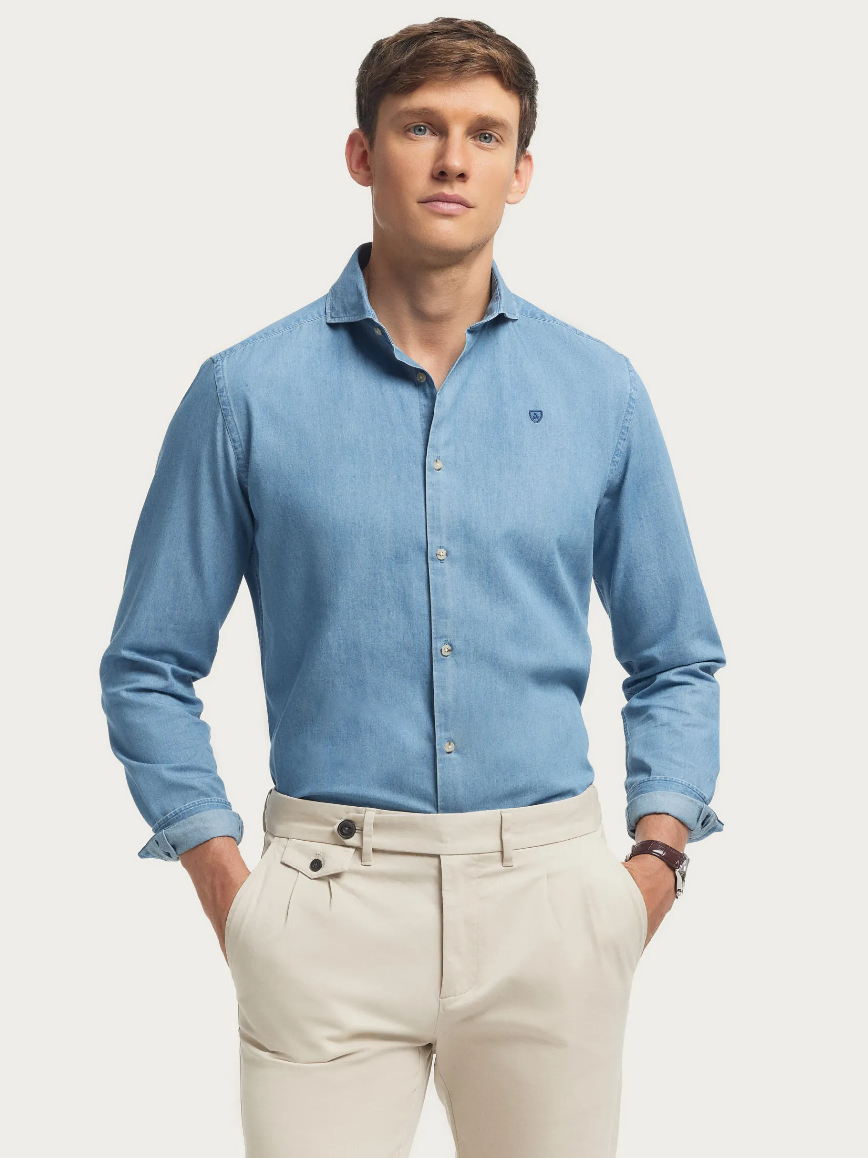Alvaro Moreno Casual|CAMISA DENIM JACK Azul