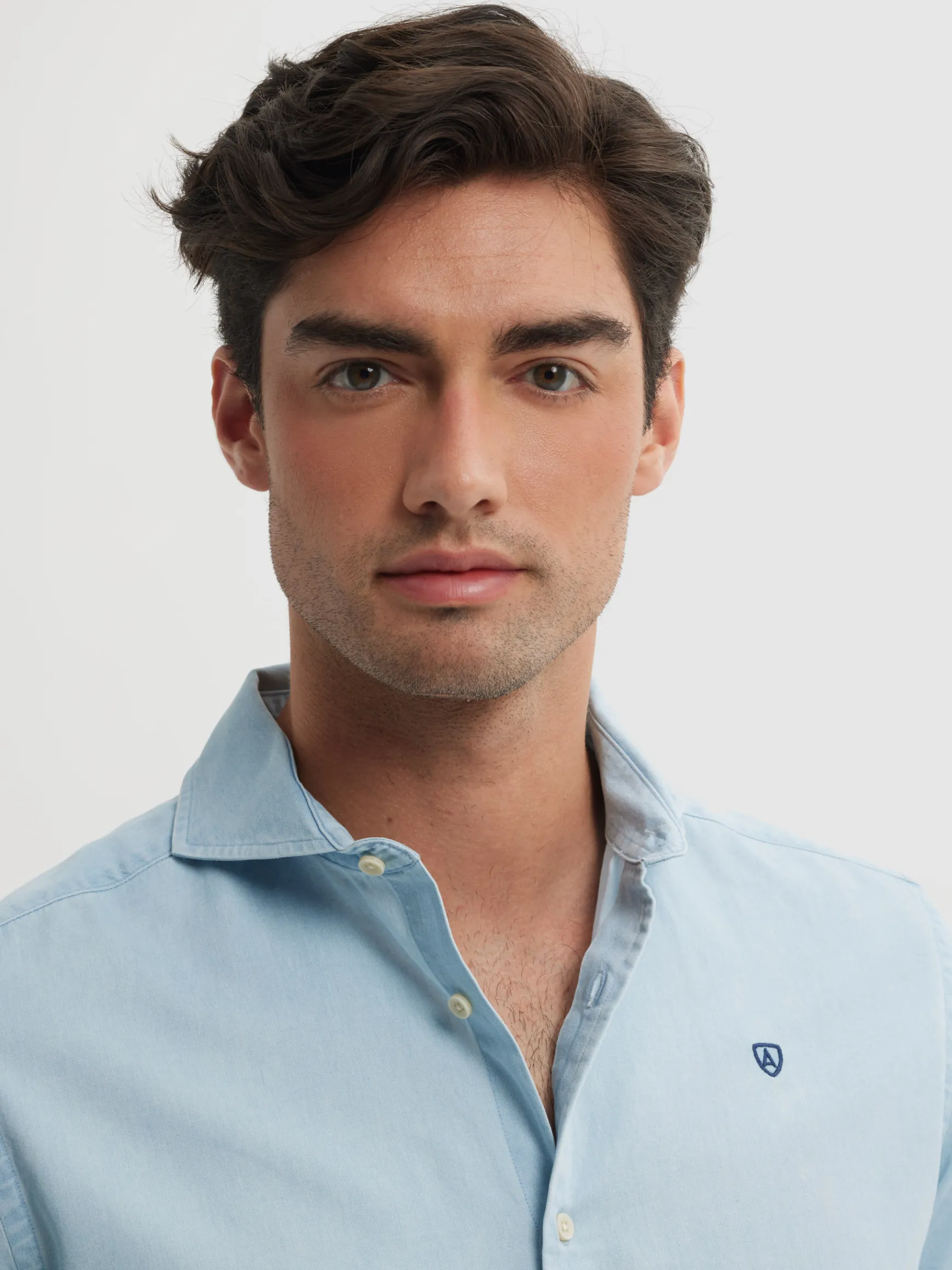 Alvaro Moreno Casual|CAMISA DENIM JACK Celeste