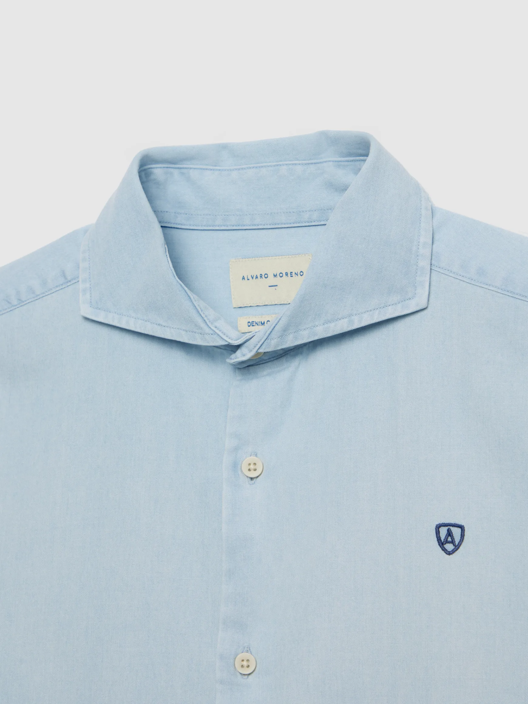 Alvaro Moreno Casual|CAMISA DENIM JACK Celeste