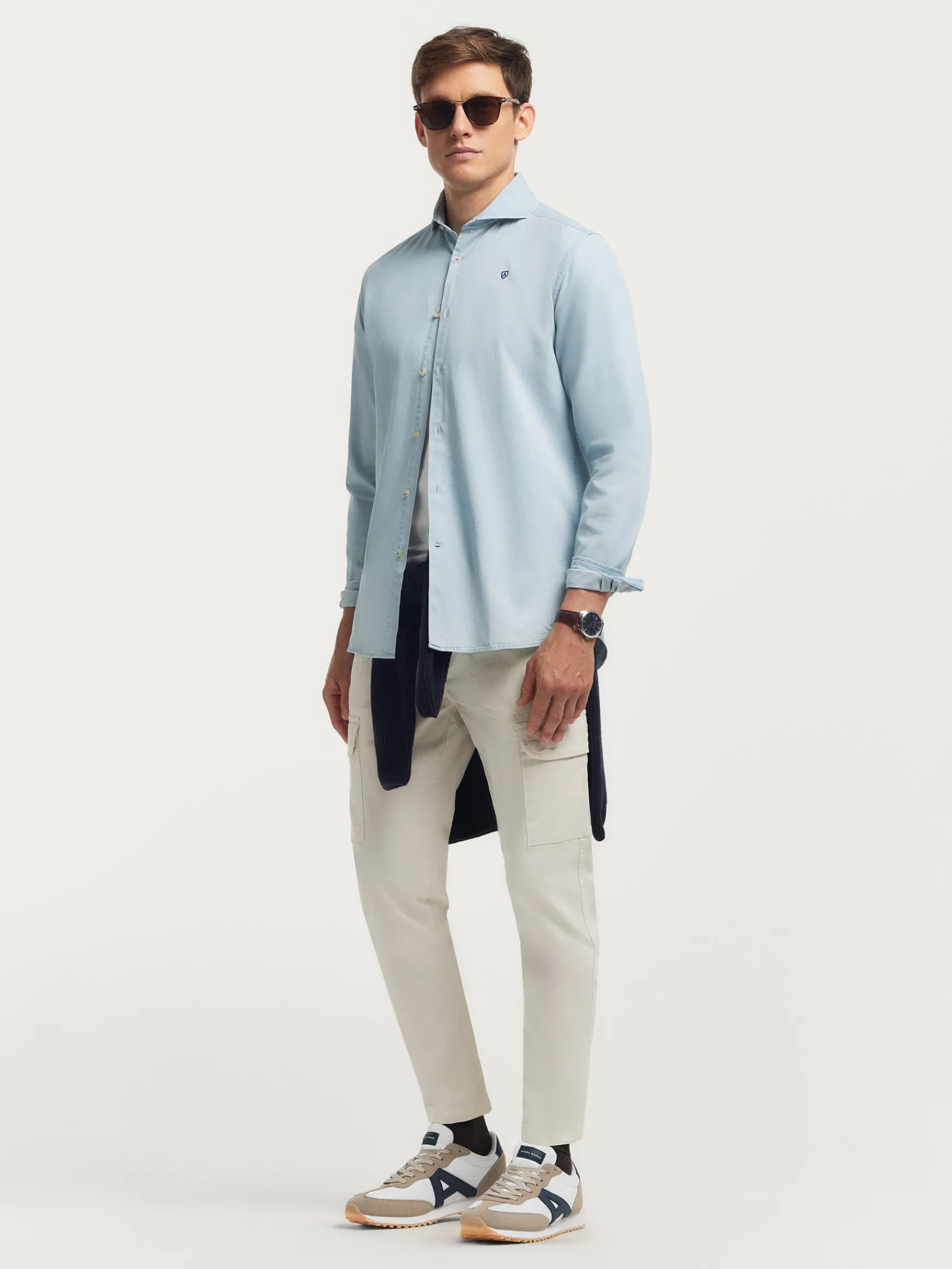 Alvaro Moreno Casual|CAMISA DENIM JACK Celeste