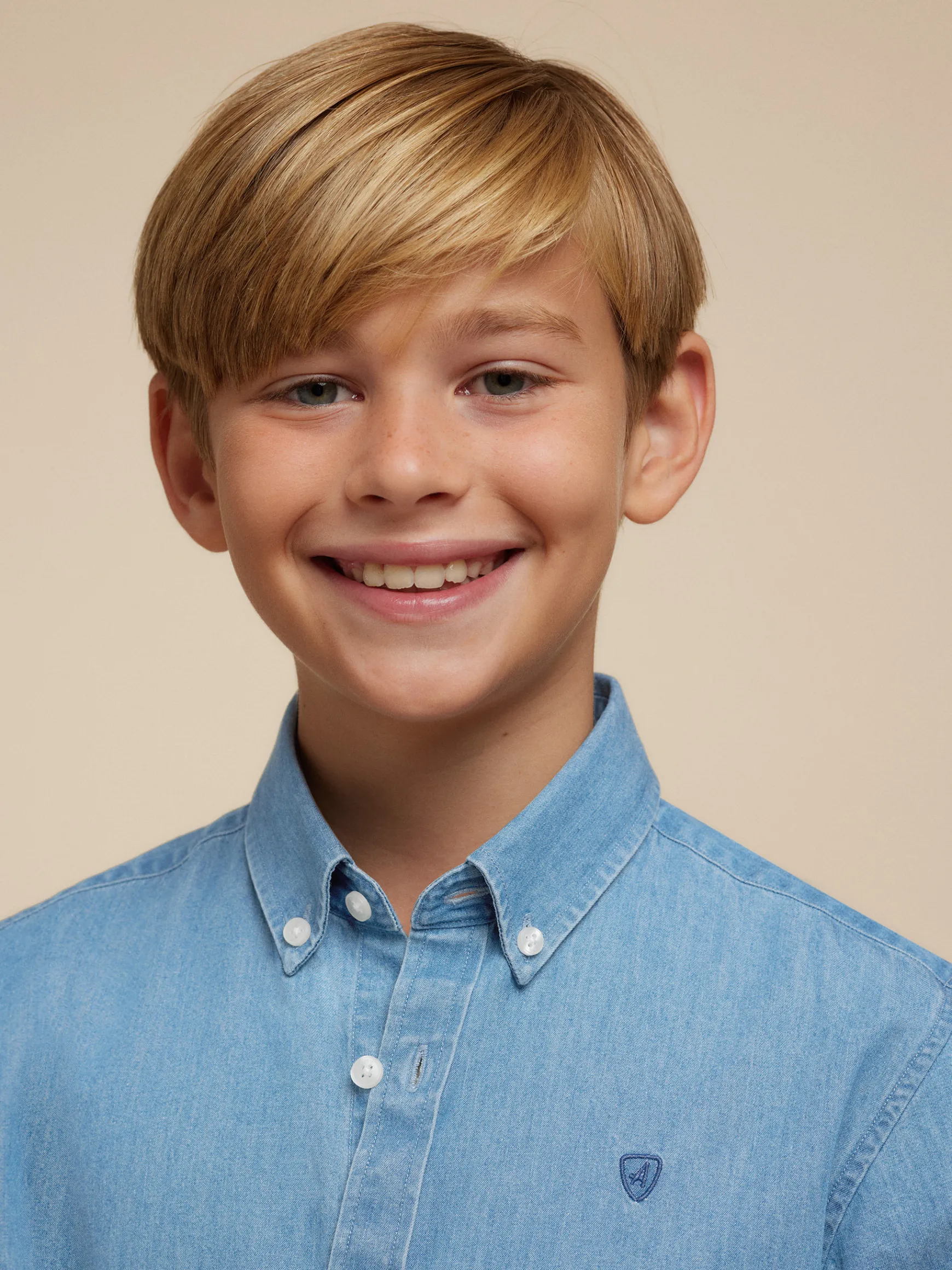 Alvaro Moreno Camisas|CAMISA DENIM KIDS Azul