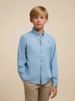 Alvaro Moreno Camisas|CAMISA DENIM KIDS Celeste