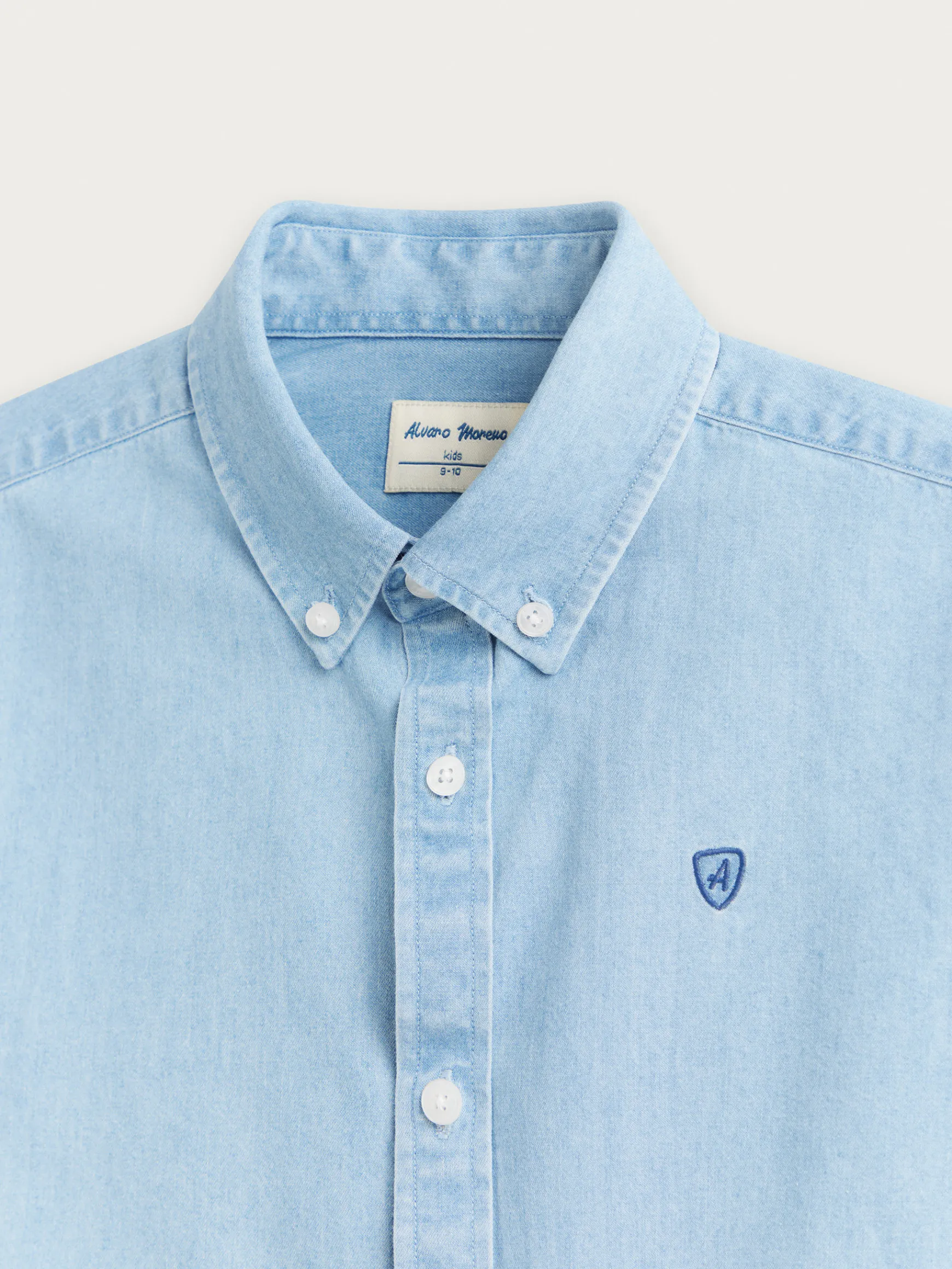 Alvaro Moreno Camisas|CAMISA DENIM KIDS Celeste