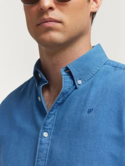 Alvaro Moreno Casual|CAMISA DENIM OXFORD Azul