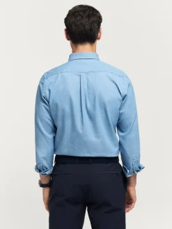 Alvaro Moreno Casual|CAMISA DENIM SLUB Celeste