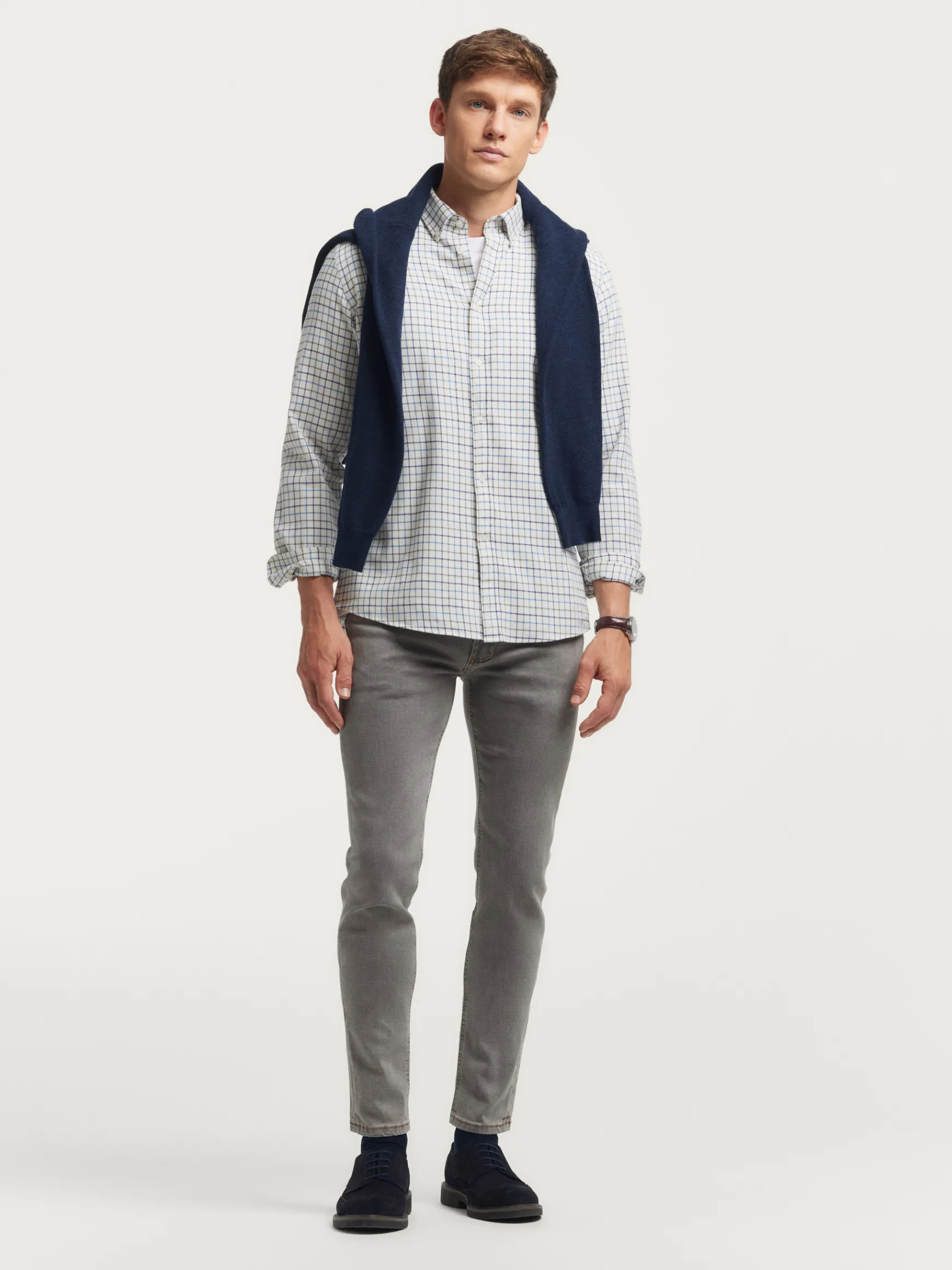 Alvaro Moreno Franela|CAMISA FLANNEL CHECKS Azul Marino