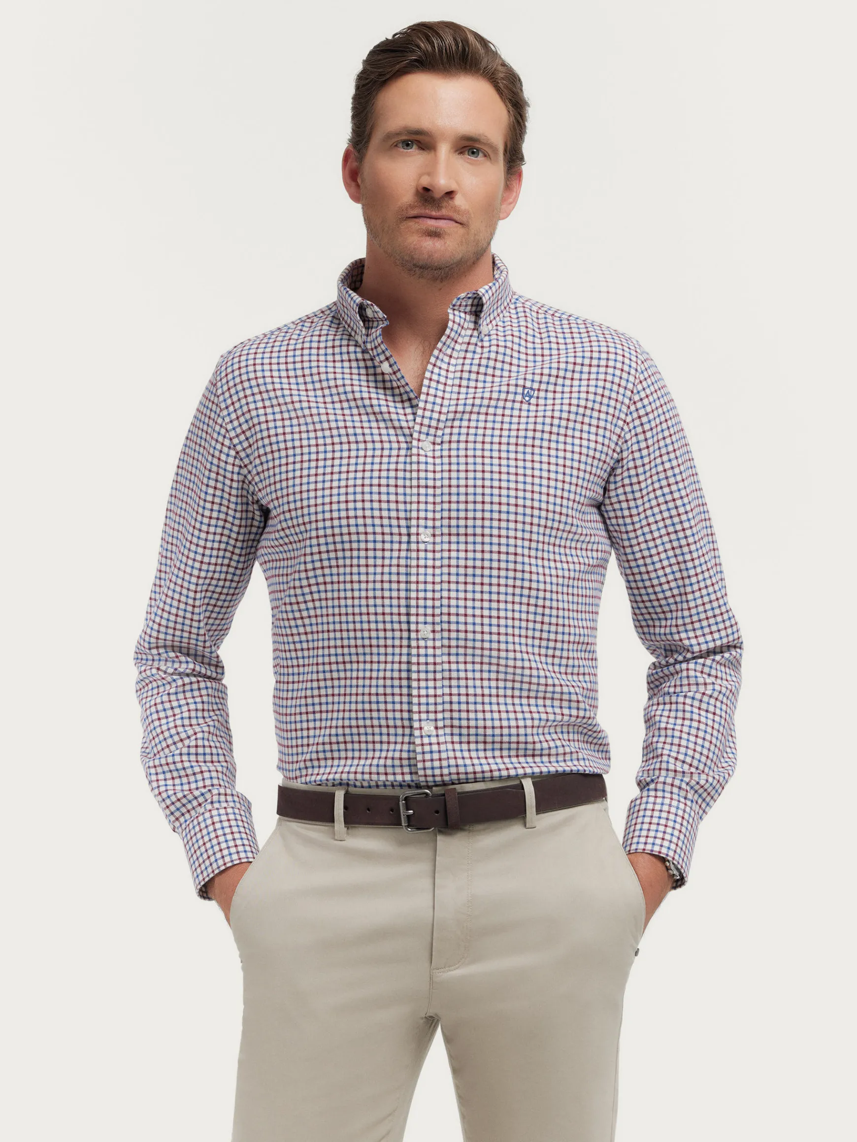 Alvaro Moreno Franela|CAMISA FLANNEL CHECKS Burdeos