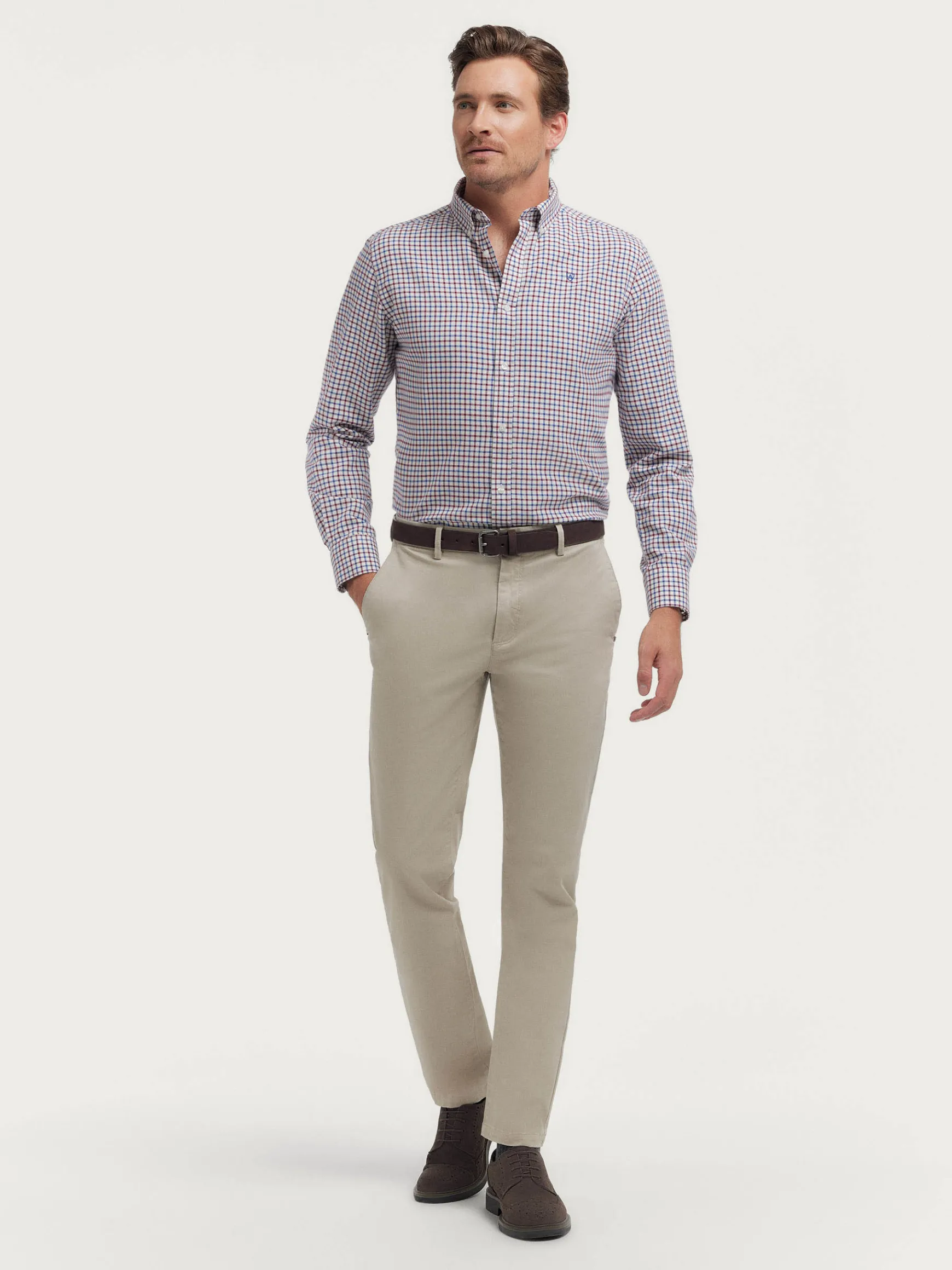Alvaro Moreno Franela|CAMISA FLANNEL CHECKS Burdeos