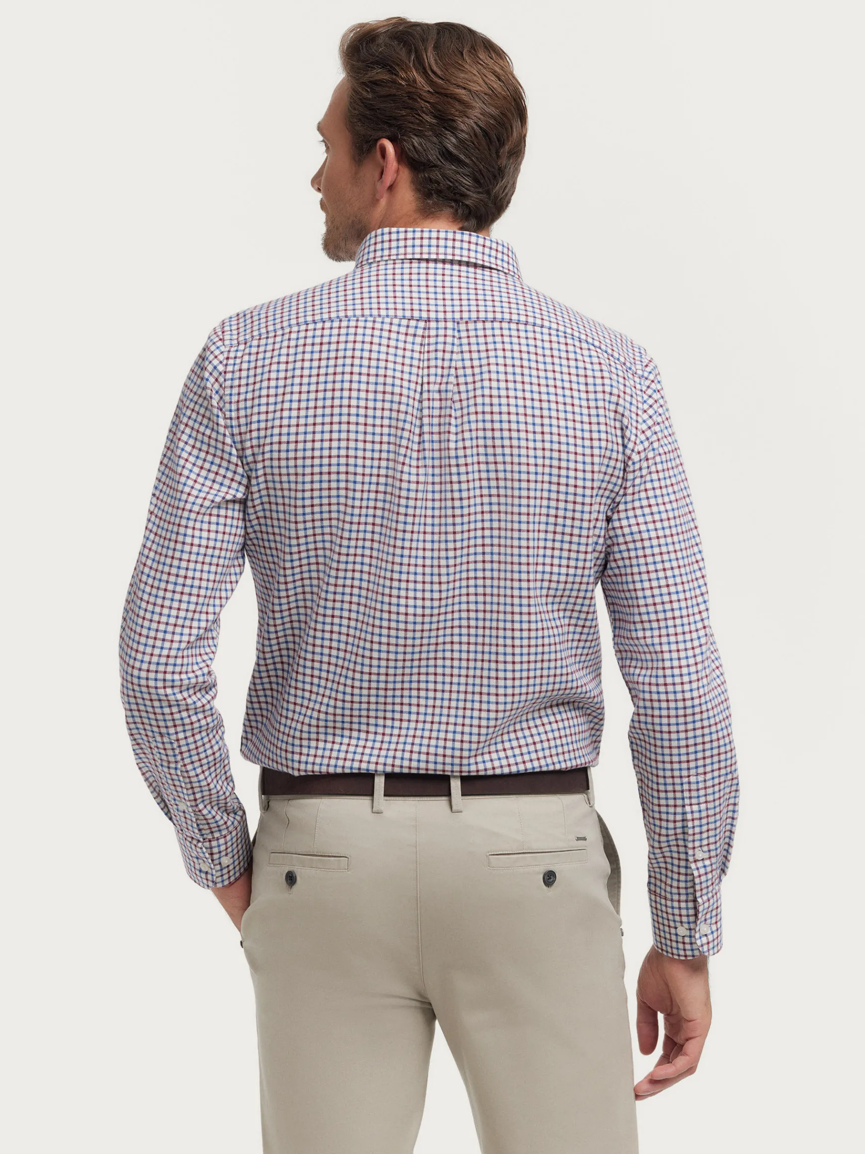Alvaro Moreno Franela|CAMISA FLANNEL CHECKS Burdeos