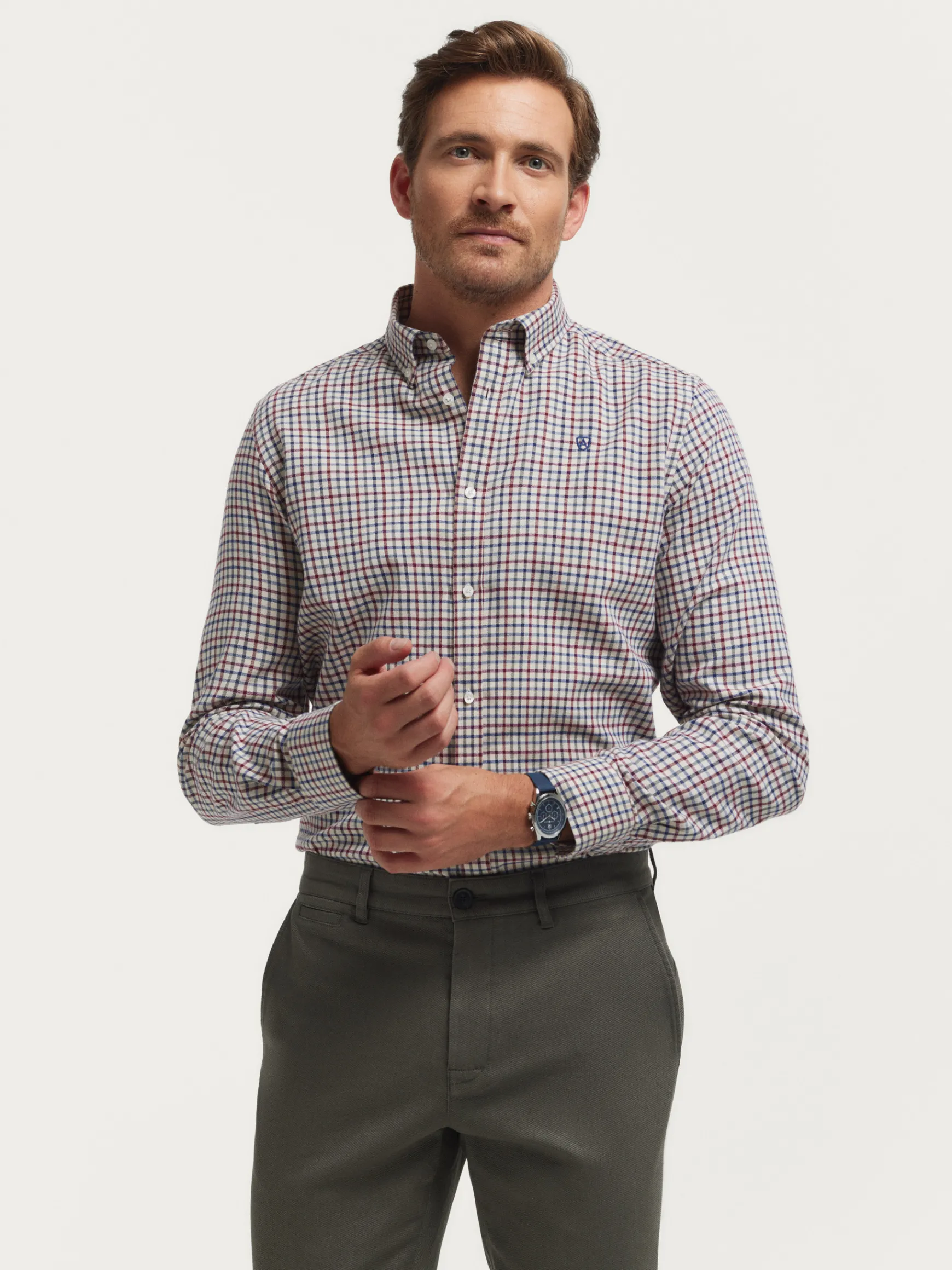 Alvaro Moreno Franela|CAMISA FLANNEL CHECKS Burdeos