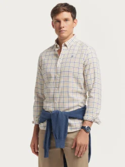 Alvaro Moreno Franela|CAMISA FLANNEL CHECKS Naranja