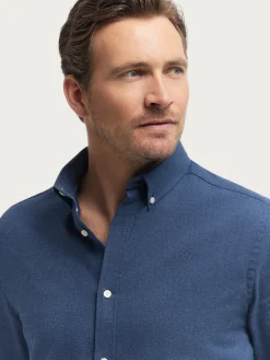 Alvaro Moreno Franela|CAMISA FLANNEL TWILL Azul Marino
