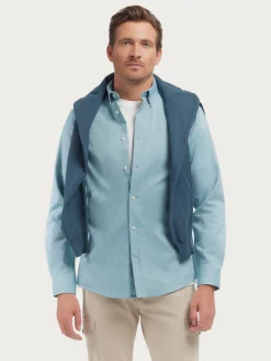 Alvaro Moreno Franela|CAMISA FLANNEL TWILL Azul