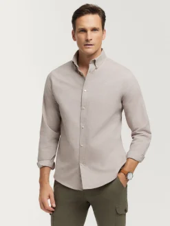 Alvaro Moreno Franela|CAMISA FLANNEL TWILL Beige