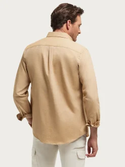 Alvaro Moreno Franela|CAMISA FLANNEL TWILL Camel