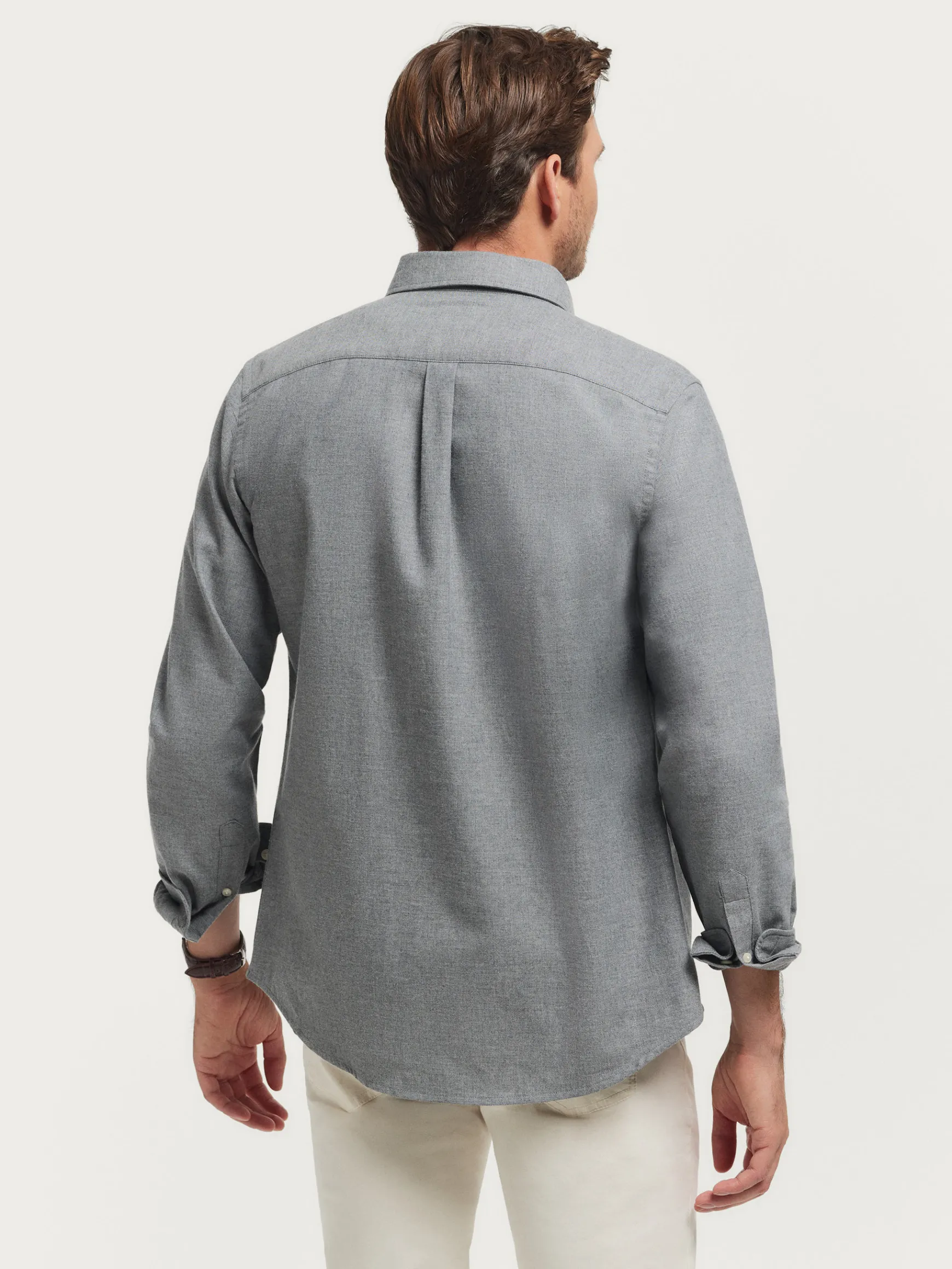 Alvaro Moreno Franela|CAMISA FLANNEL TWILL Gris