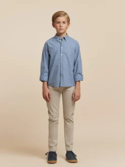 Alvaro Moreno Camisas|CAMISA FLANNEL TWILL KIDS Azul