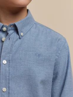 Alvaro Moreno Camisas|CAMISA FLANNEL TWILL KIDS Azul