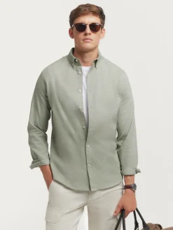 Alvaro Moreno Franela|CAMISA FLANNEL TWILL Verde