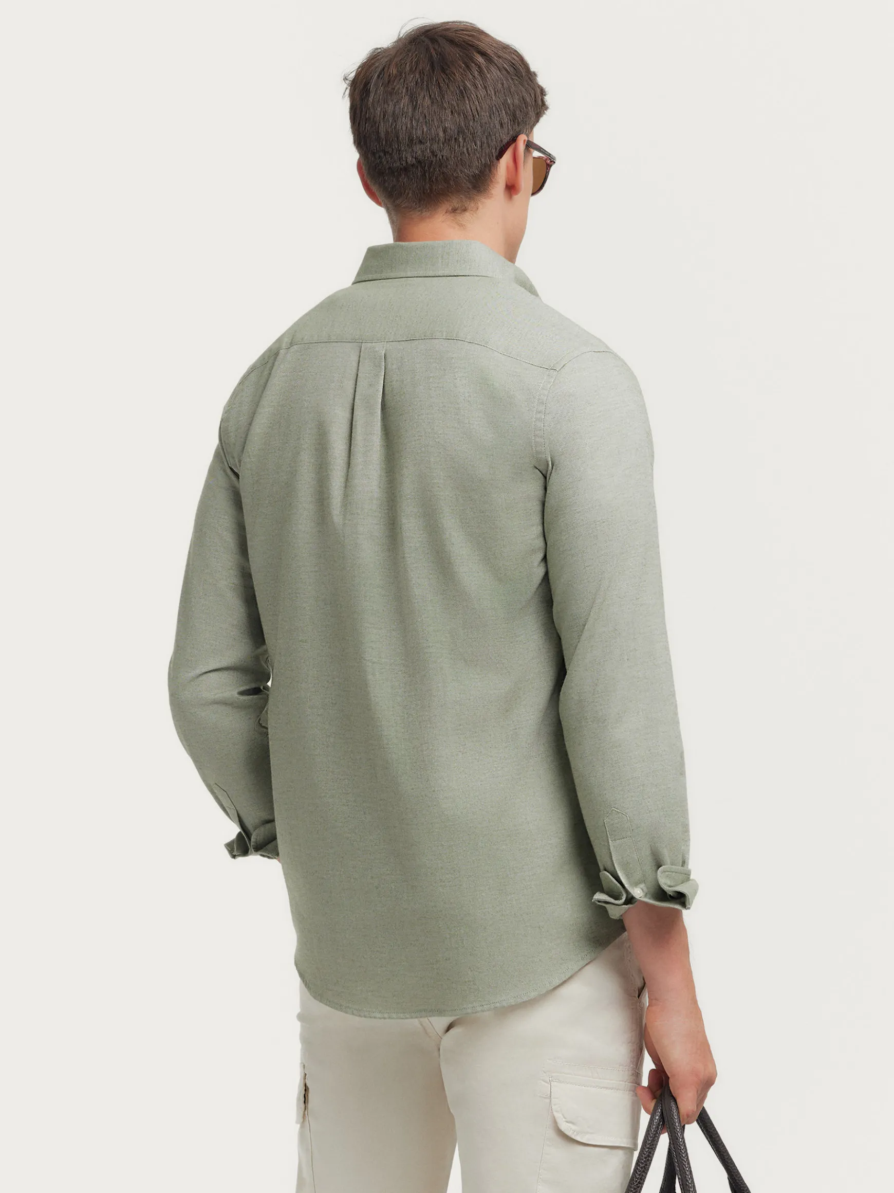 Alvaro Moreno Franela|CAMISA FLANNEL TWILL Verde
