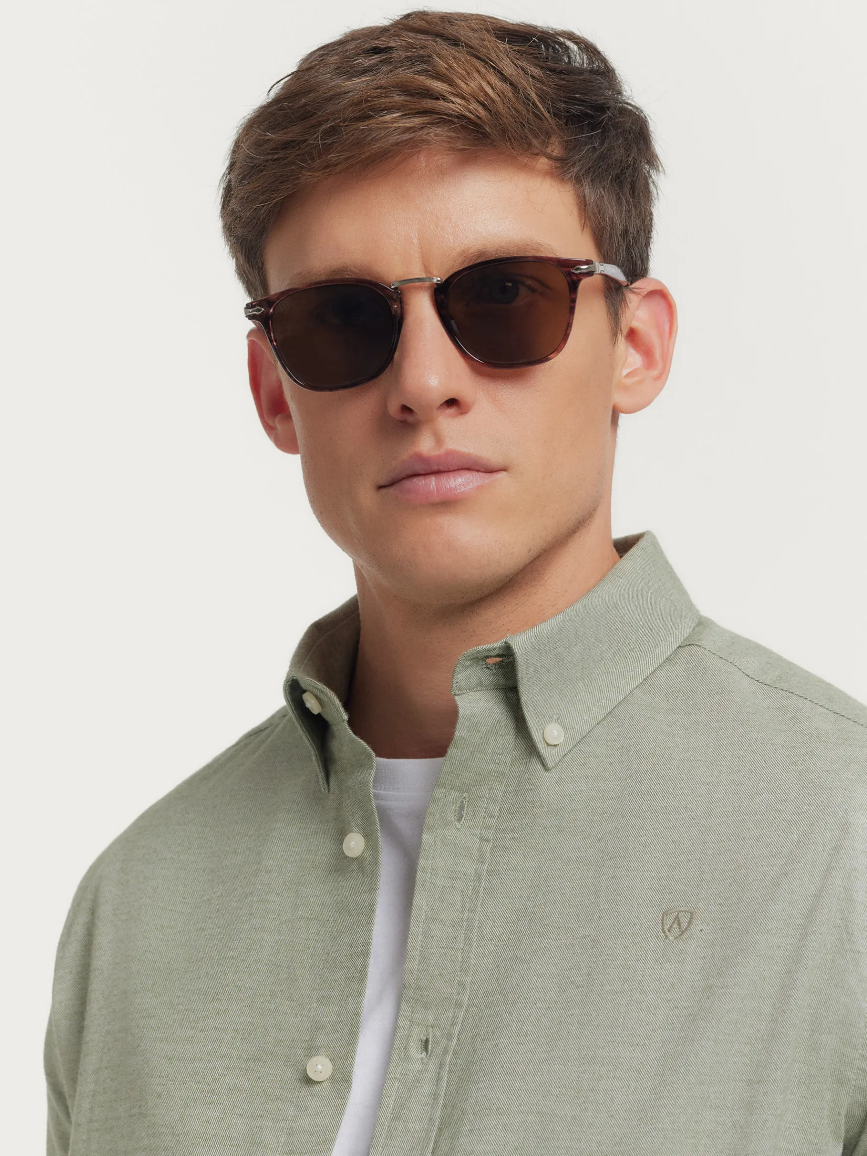 Alvaro Moreno Franela|CAMISA FLANNEL TWILL Verde