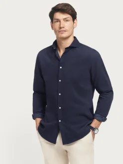 Alvaro Moreno Casual|CAMISA MICROPANA JACK AZUL MARINO
