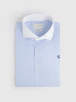 Alvaro Moreno Camisas Vestir|Camisas Vestir|CAMISA MIL RAYAS C. BLANCO Celeste