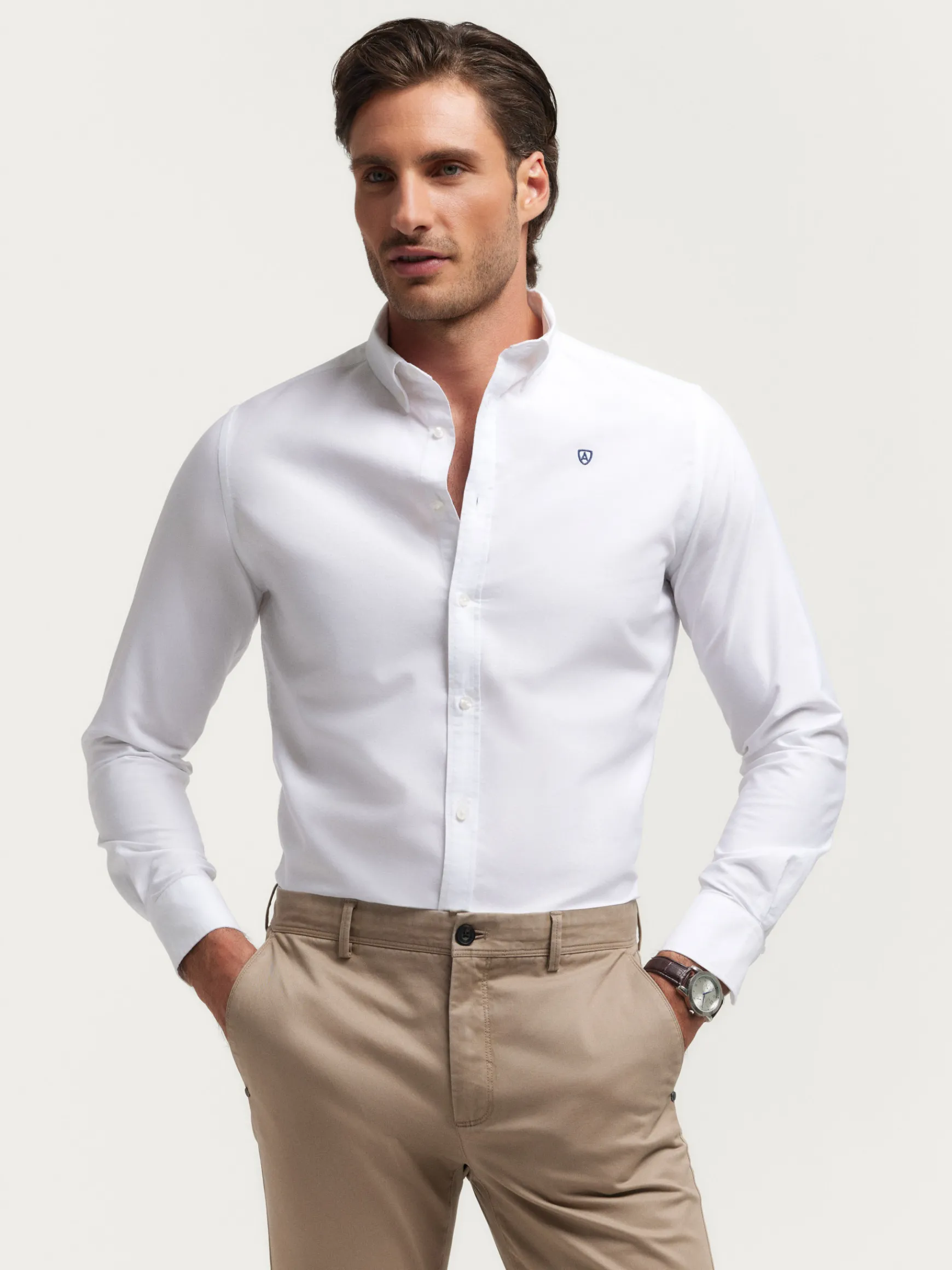 Alvaro Moreno Oxford|CAMISA OXFORD BASIC Blanco